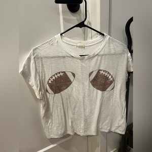 Michelle by Comune Football Graphic Cropped Shirt